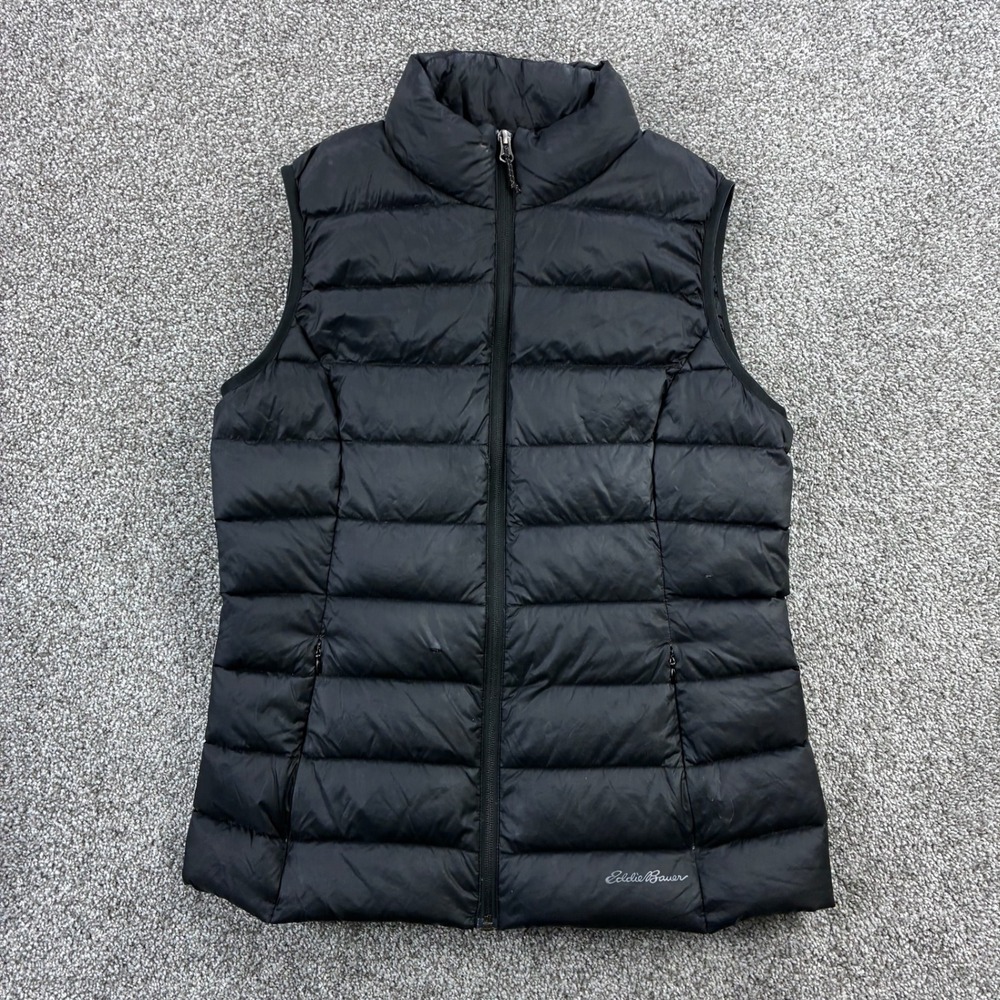 Eddie Bauer EB650 Puffer Vest Women's Medium Black Down Fill Insulated